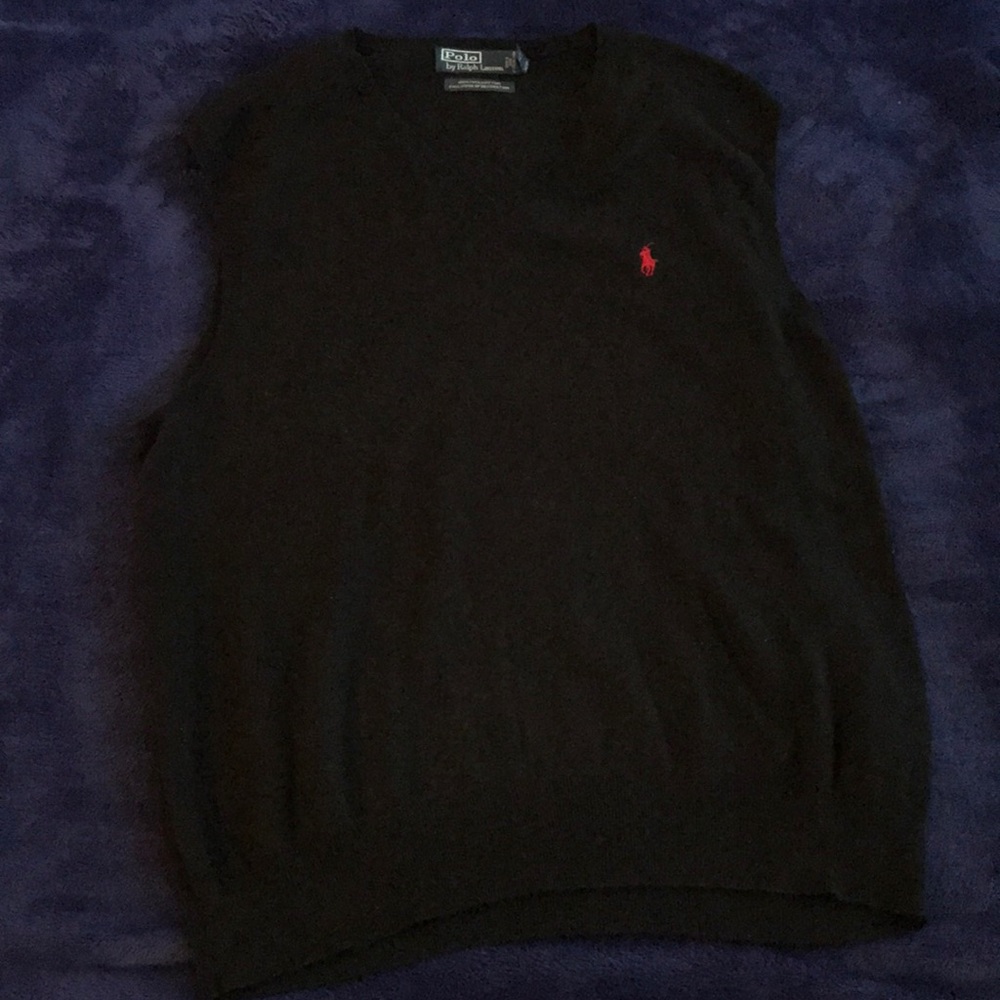 Black Ralph Lauren cotton v-neck vest